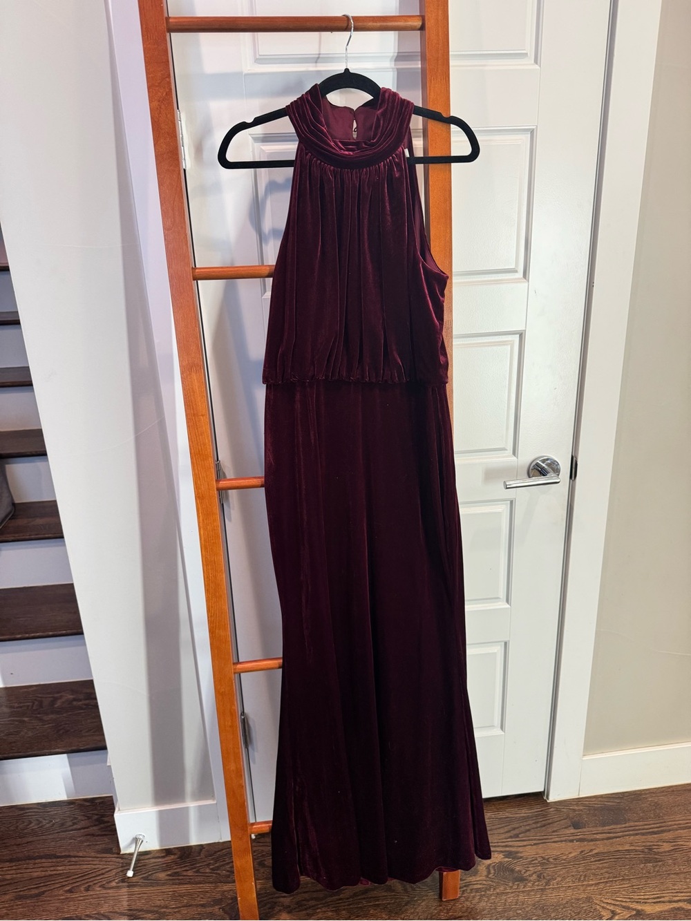 Eliza J Burgundy Velvet Maxi Dress